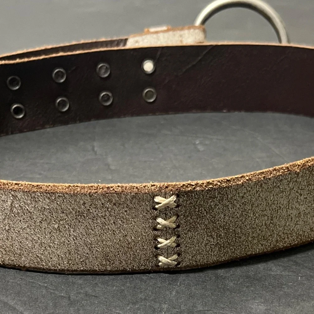Abercrombie & Fitch Cream Belt with Silver Buckle